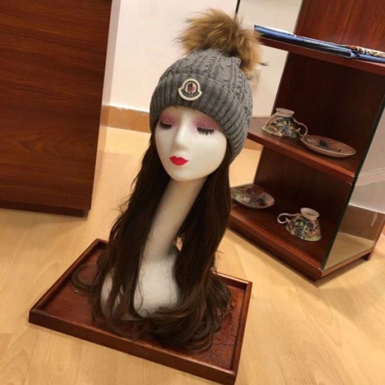 Replica Moncler scarf hat and gloves three piece Grey