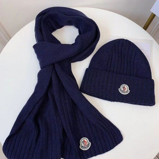 Replica Moncler Mouth Knitted Scarf Hat Blue