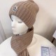 Replica Moncler Mouth Knitted Scarf Hat White
