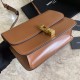 Replica YSL Saint Laurent Carre Satchel Suede Bag Brown