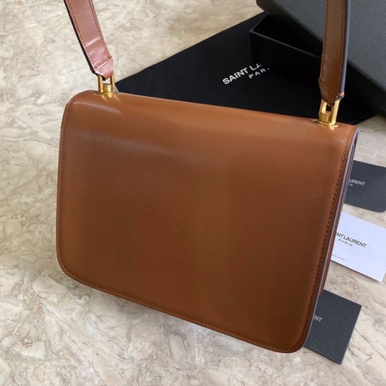 Replica YSL Saint Laurent Carre Satchel Suede Bag Brown