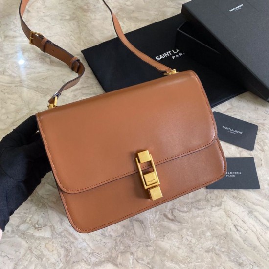 Replica YSL Saint Laurent Carre Satchel Suede Bag Brown