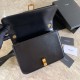 Fake YSL Saint Laurent Carre Satchel Suede Bag Black Replica