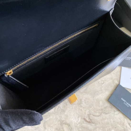 Fake YSL Saint Laurent Carre Satchel Suede Bag Black Replica
