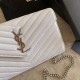 Replica YSL Saint Laurent Monogram Envelope Chain Wallet Grained Leather White