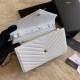 Replica YSL Saint Laurent Monogram Envelope Chain Wallet Grained Leather White