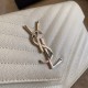 Replica YSL Saint Laurent Monogram Envelope Chain Wallet Grained Leather White
