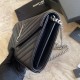 Replica YSL Saint Laurent Monogram Envelope Chain Wallet Grained Leather Black Silver Hardware