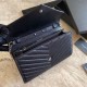 Replica YSL Saint Laurent Monogram Envelope Chain Wallet Grained Leather Black Silver Hardware
