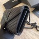 Replica YSL Saint Laurent Monogram Envelope Chain Wallet Grained Leather Black Black Hardware