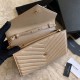 Replica YSL Saint Laurent Monogram Envelope Chain Wallet Grained Leather Apricot