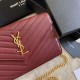 Fake YSL Saint Laurent Monogram Envelope Chain Wallet Grained Leather Claret Replica
