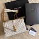 Fake YSL Saint Laurent Medium Envelope Bag Mix Matelasse White Replica