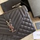 Fake YSL Saint Laurent Medium Envelope Bag Mix Matelasse Black Silver Hardware Replica