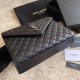 Fake YSL Saint Laurent Medium Envelope Bag Mix Matelasse Black Silver Hardware Replica
