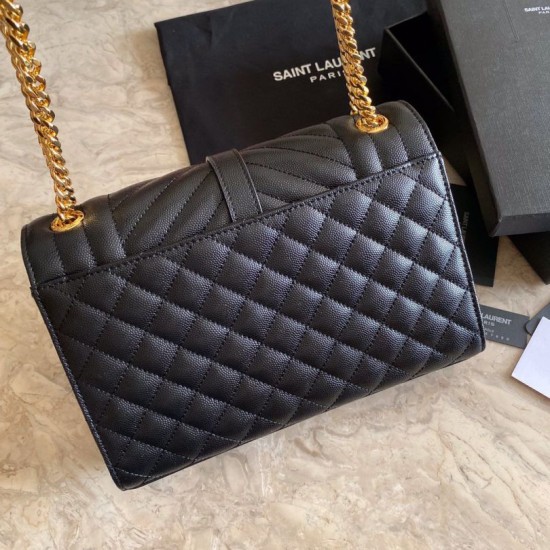 Replica YSL Saint Laurent Medium Envelope Bag Mix Matelasse Black Gold Hardware