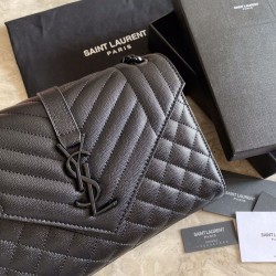 Replica YSL Saint Laurent Medium Envelope Bag Mix Matelasse Black Hardware