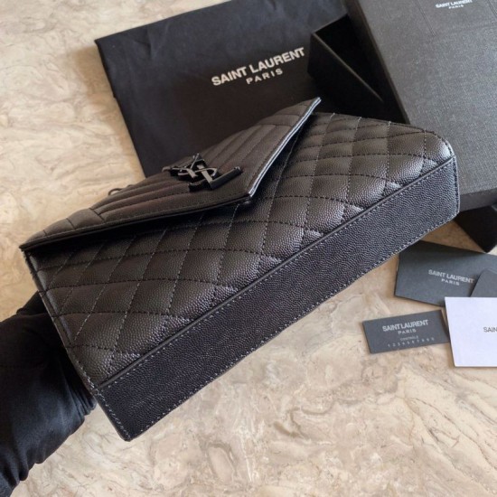 Replica YSL Saint Laurent Medium Envelope Bag Mix Matelasse Black Hardware