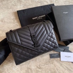 Replica YSL Saint Laurent Medium Envelope Bag Mix Matelasse Black Hardware