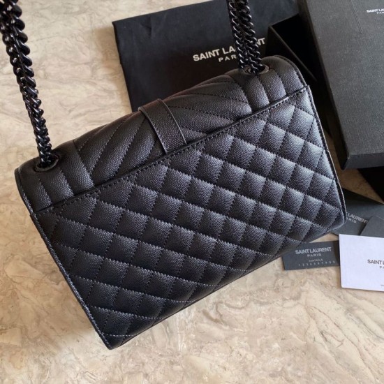 Replica YSL Saint Laurent Medium Envelope Bag Mix Matelasse Black Hardware