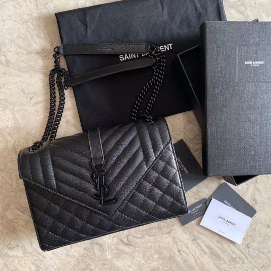 Replica YSL Saint Laurent Medium Envelope Bag Mix Matelasse Black Hardware