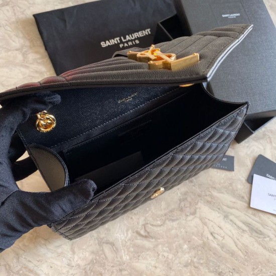 Replica YSL Saint Laurent Medium Envelope Bag Mix Matelasse Black Hardware