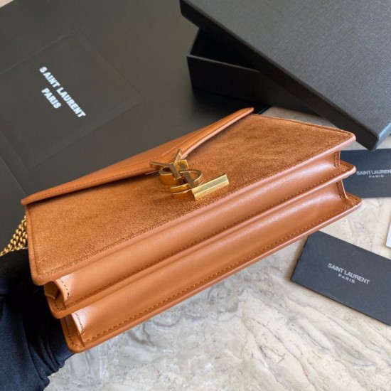 Fake YSL Saint Laurent Cassandra Medium Suede Bag Brown Replica Fake YSL Saint Laurent Cassandra Medium Suede Bag Brown Replica
