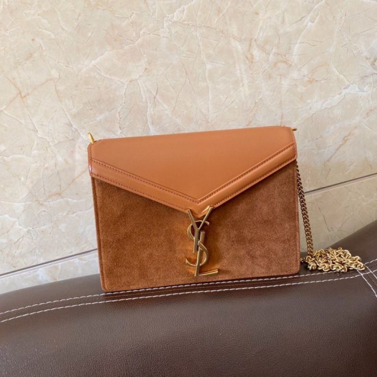 Fake YSL Saint Laurent Cassandra Medium Suede Bag Brown Replica Fake YSL Saint Laurent Cassandra Medium Suede Bag Brown Replica
