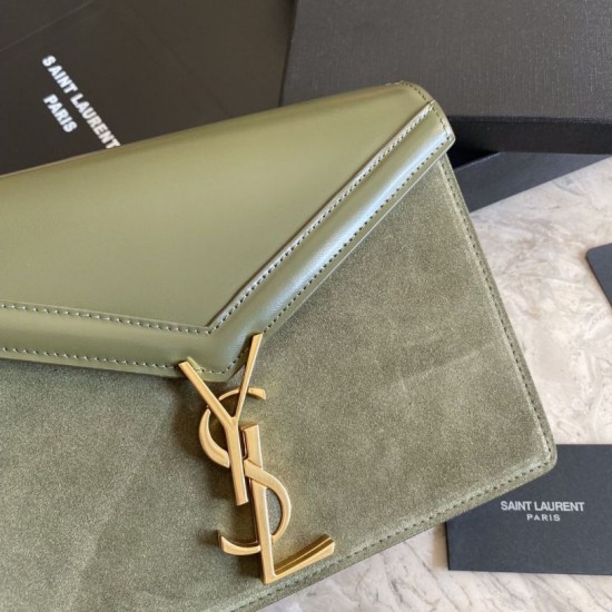 Replica YSL Saint Laurent Cassandra Medium Suede Bag Light Green Fake YSL Saint Laurent Cassandra Medium Suede Bag Light Green Replica