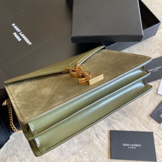 Replica YSL Saint Laurent Cassandra Medium Suede Bag Light Green Fake YSL Saint Laurent Cassandra Medium Suede Bag Light Green Replica
