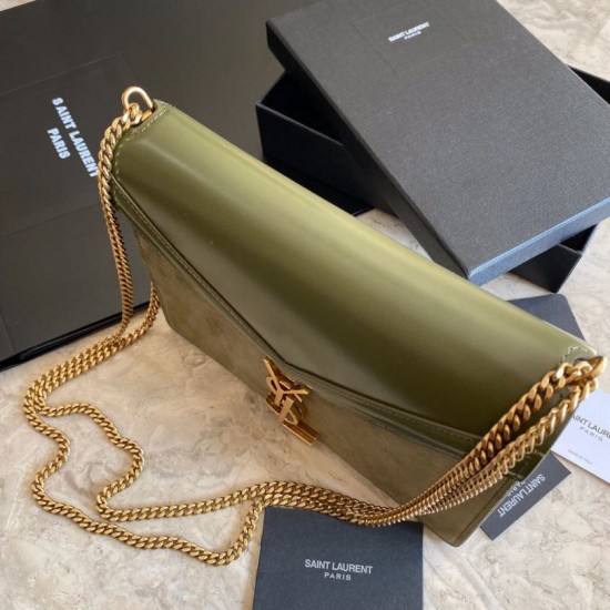 Replica YSL Saint Laurent Cassandra Medium Suede Bag Light Green Fake YSL Saint Laurent Cassandra Medium Suede Bag Light Green Replica