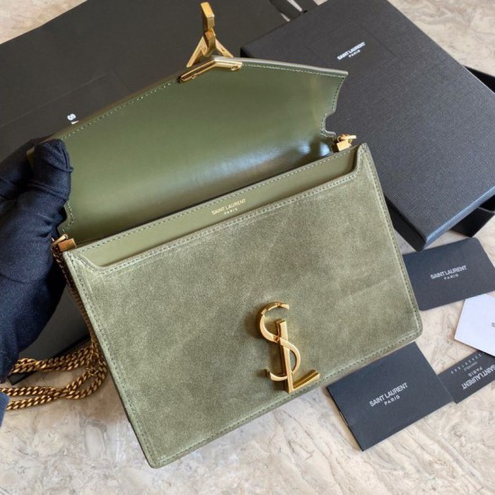 Replica YSL Saint Laurent Cassandra Medium Suede Bag Light Green Fake YSL Saint Laurent Cassandra Medium Suede Bag Light Green Replica