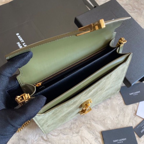 Replica YSL Saint Laurent Cassandra Medium Suede Bag Light Green Fake YSL Saint Laurent Cassandra Medium Suede Bag Light Green Replica