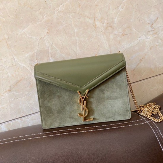 Replica YSL Saint Laurent Cassandra Medium Suede Bag Light Green Fake YSL Saint Laurent Cassandra Medium Suede Bag Light Green Replica