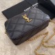 Fake YSL Saint Laurent Quilted Chain Bag Black Replica