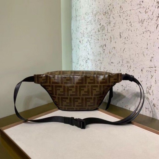 Replica Belt Bag In Glazed Fabric With FF Motif Replica Belt Bag In Glazed Fabric With FF Motif