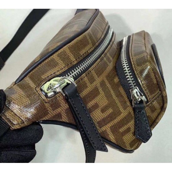 Replica Belt Bag In Glazed Fabric With FF Motif Replica Belt Bag In Glazed Fabric With FF Motif
