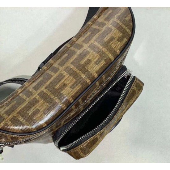 Replica Belt Bag In Glazed Fabric With FF Motif Replica Belt Bag In Glazed Fabric With FF Motif