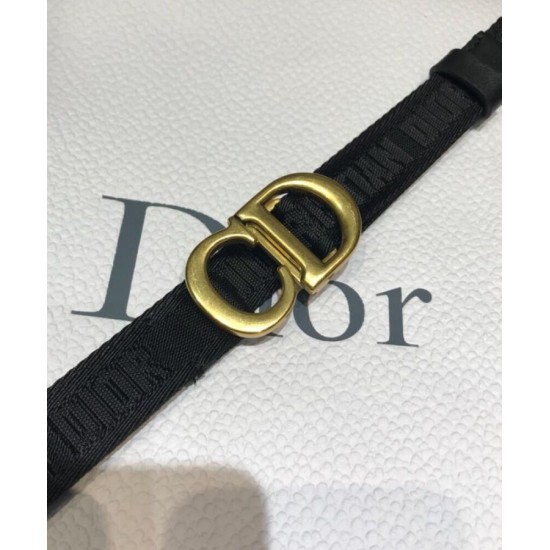 Replica Christian Dior Women Saddle Nylon Belt Black