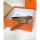Fake Hermes Epsom Leather Belt Glod Hardware Coffee Replica