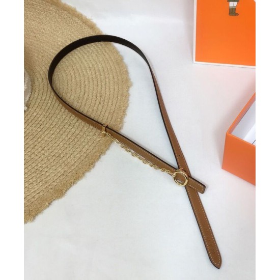 Fake Hermes Epsom Leather Belt Glod Hardware Coffee Replica