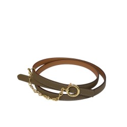 Fake Hermes Epsom Leather Belt Glod Hardware Gray Replica