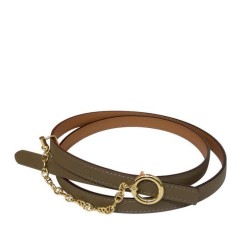 Fake Hermes Epsom Leather Belt Glod Hardware Gray Replica