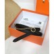 Replica Hermes Epsom Leather Belt Glod Hardware Black