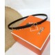 Replica Hermes Epsom Leather Belt Glod Hardware Black