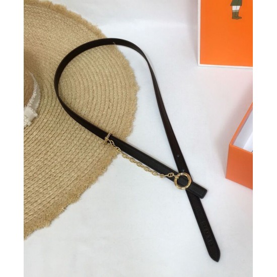 Replica Hermes Epsom Leather Belt Glod Hardware Black