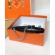 Replica Hermes Epsom Leather Belt Silver Hardware Black