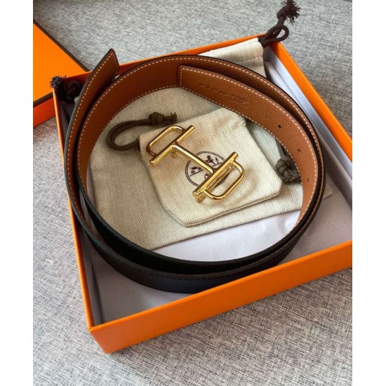 Replica Hermes Royal Belt Buckle &amp; Reversible Leather Strap 38mm Coffee