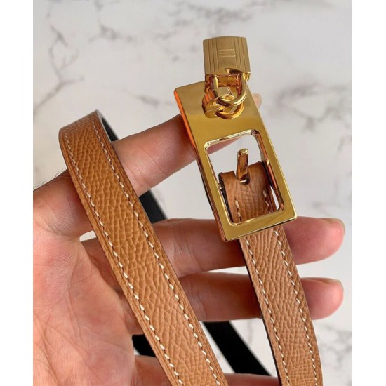 Fake Hermes Lucky 15 Reversible Belt Coffee Replica