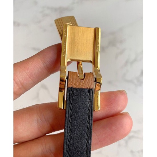 Fake Hermes Lucky 15 Reversible Belt Coffee Replica